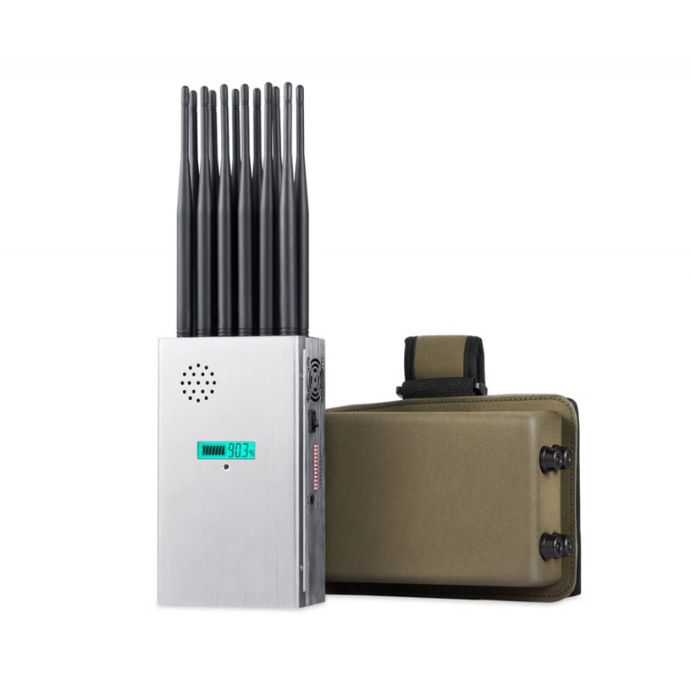 Глушилка 1280B - мобільного зв'язку, 3G, 4G, 5G і WiFi (2,4/5), GPS, Lojack, 12 Вт радіус дії 2-20 метрів