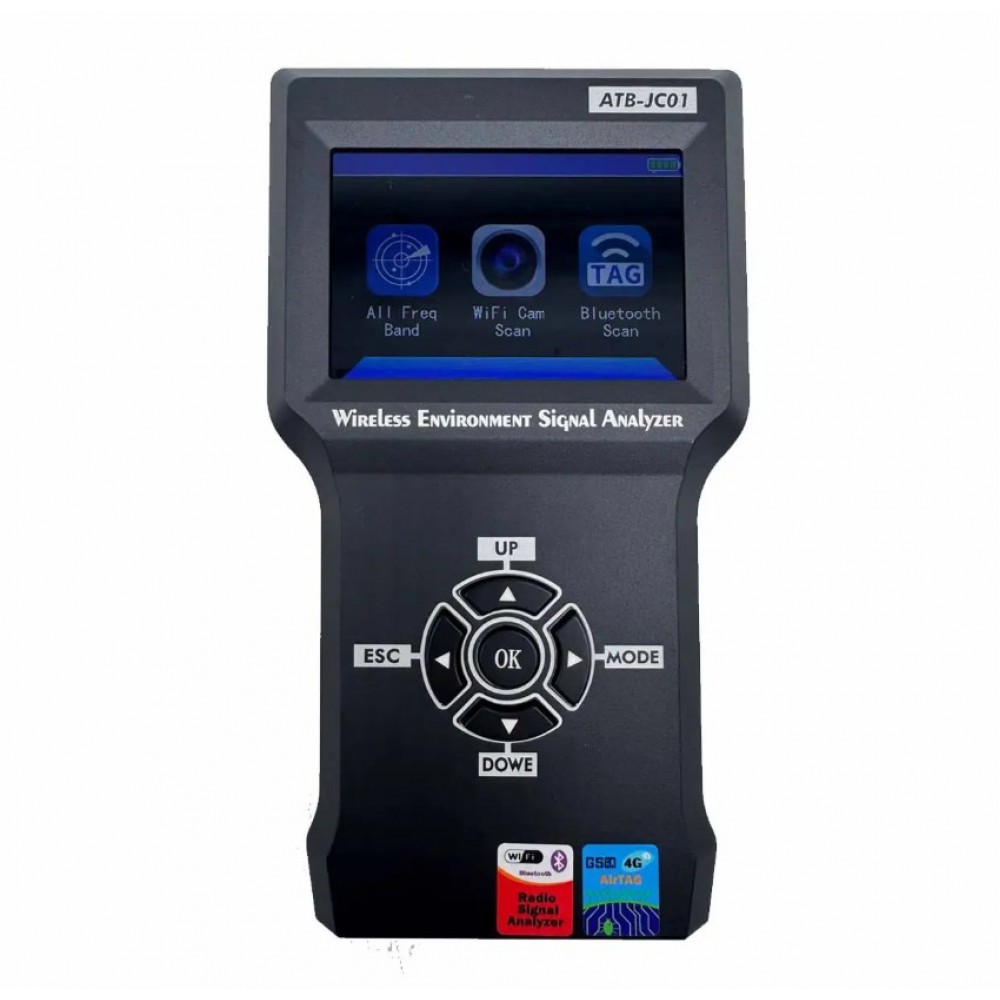 Топовый детектор жучков, трекеров, скрытых камер, Bluetooth TAGов Pro уровня. ATB-JC01.