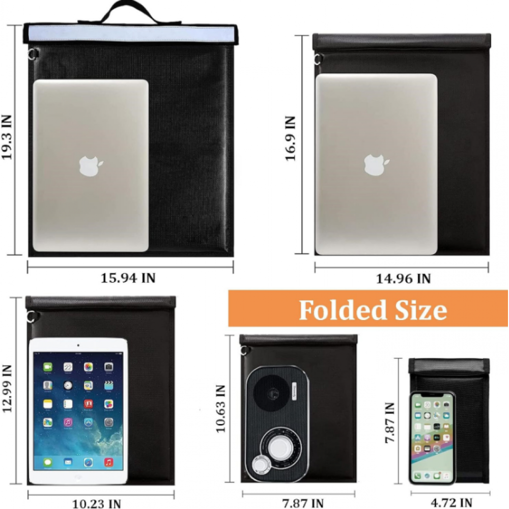 Огнеупорный, водонепроницаемый чехол Фарадея - 5 размеров! 20*12cm, 27*20cm, 33*26cm, 43*38cm, 49*40.5cm. Экранирование до 90 Дб Огнеупорный, водонепроницаемый чехол Фарадея - 5 размеров! 20*12cm, 27*20cm, 33*26cm, 43*38cm, 49*40.5cm. Экранирование до 90 Дб