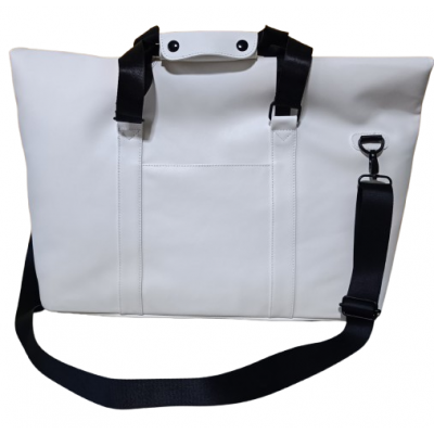 Сумка з натуральної шкіри із захистом Фарадея (біла 30 літрів) Сумка з натуральної шкіри із захистом Фарадея (біла 30 літрів)