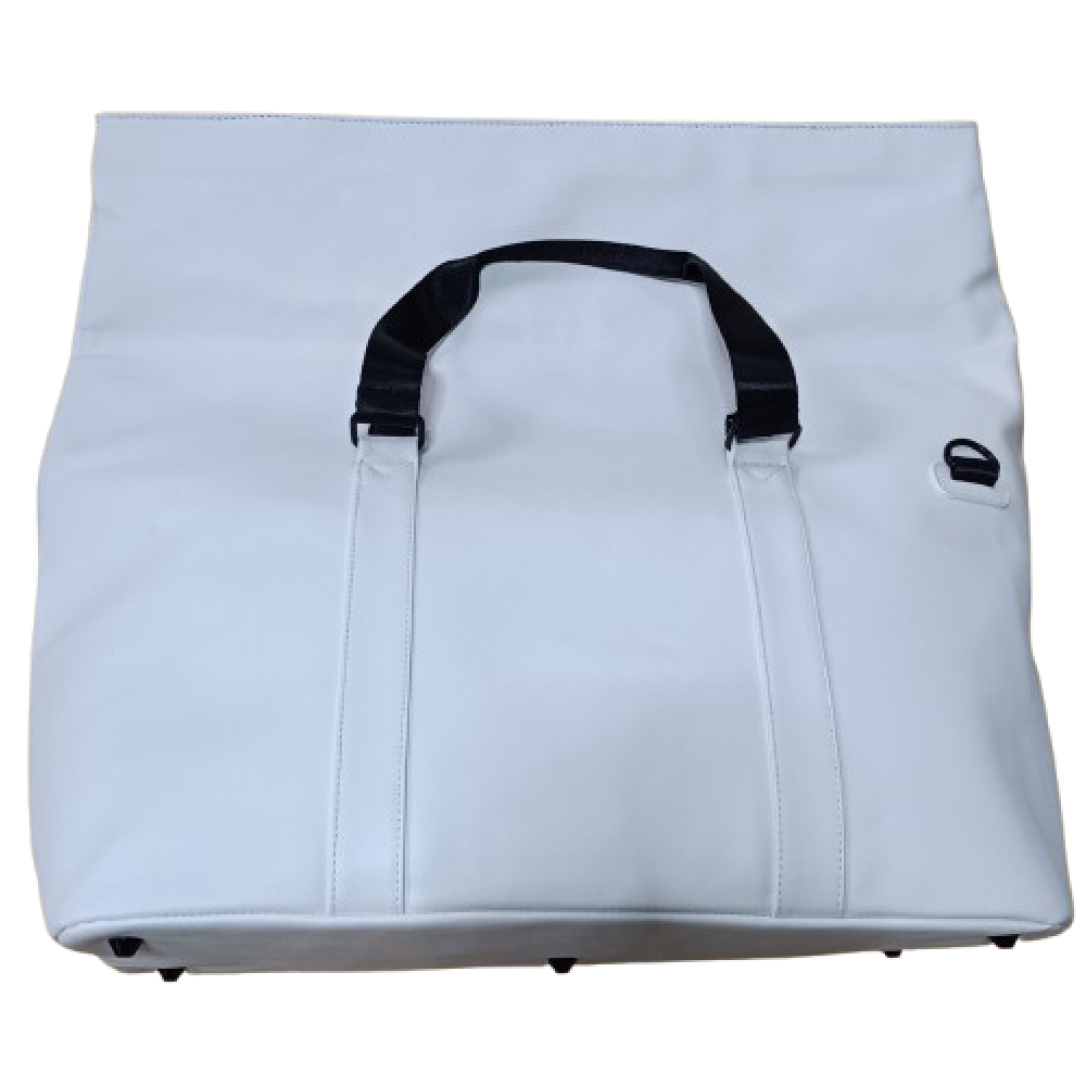 Сумка из натуральной кожи с защитой Фарадея ( белая 30 литров) до 90Дб