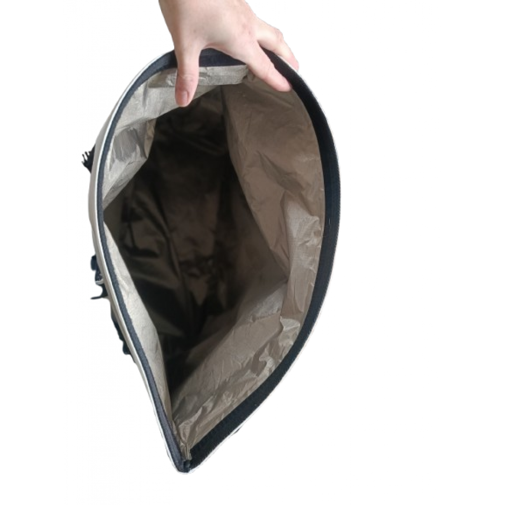 Сумка из натуральной кожи с защитой Фарадея ( белая 30 литров) до 90Дб