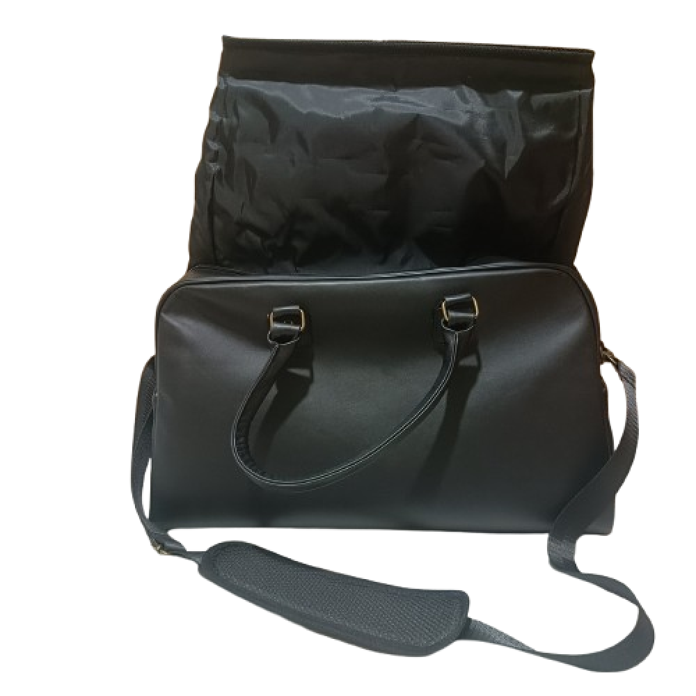 Сумка з натуральної шкіри чорного кольору із захистом Фарадея до 90 дБ, об’ємом 30 літрів Сумка з натуральної шкіри чорного кольору із захистом Фарадея до 90 дБ, об’ємом 30 літрів