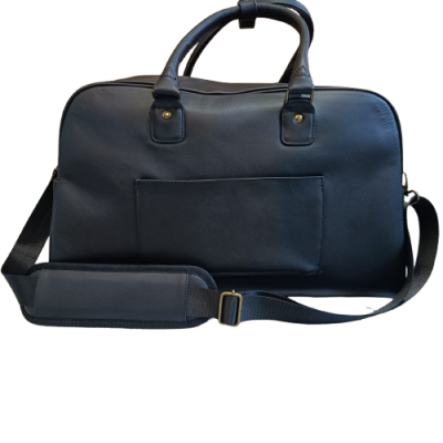 Сумка из натуральной кожи черная с защитой Фарадея до 90 Дб