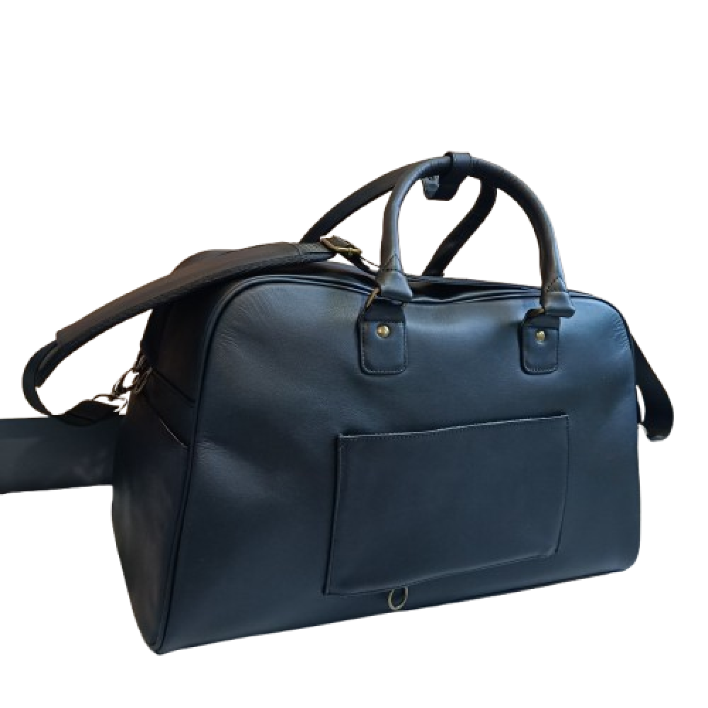 Сумка з натуральної шкіри чорного кольору із захистом Фарадея до 90 дБ, об’ємом 30 літрів Сумка з натуральної шкіри чорного кольору із захистом Фарадея до 90 дБ, об’ємом 30 літрів