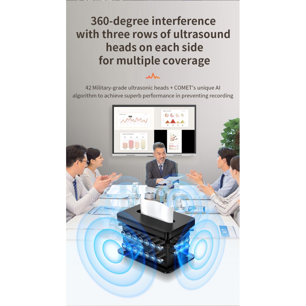 Офісний ультразвуковий придушувач диктофонів - серветниця. XP60 - 54 випромінювача.